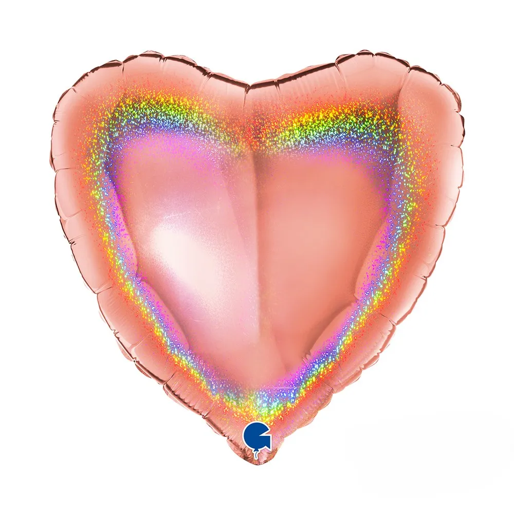 [18083GHRG-P] Heart Glittering Rose Gold - 18 inch - Grabo