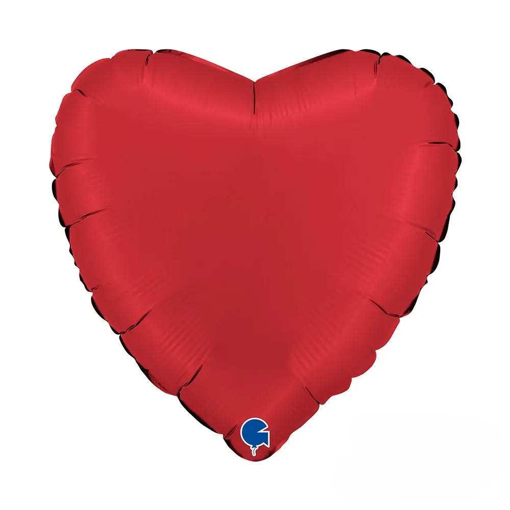 Heart Satin Rubin Red - 18 inch - Grabo