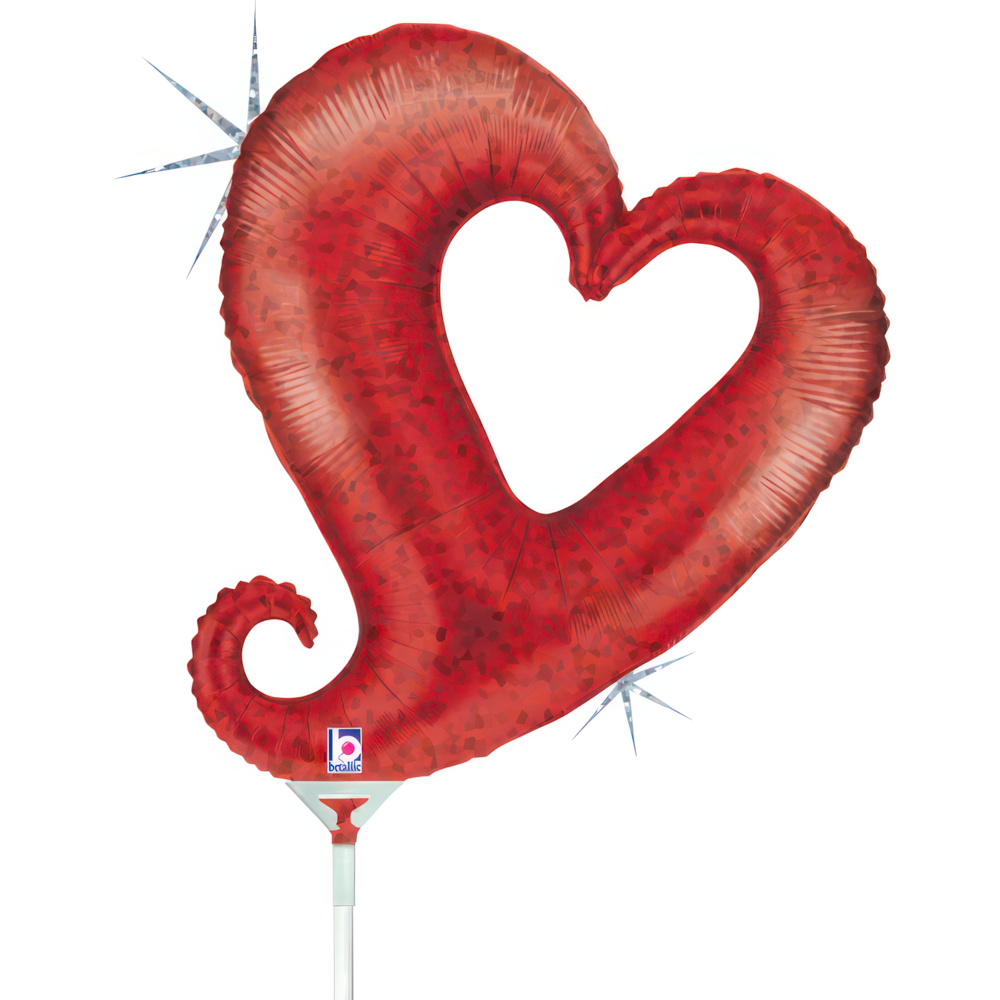 [19125H] Chain Heart - Red - 14 inch - Betallic