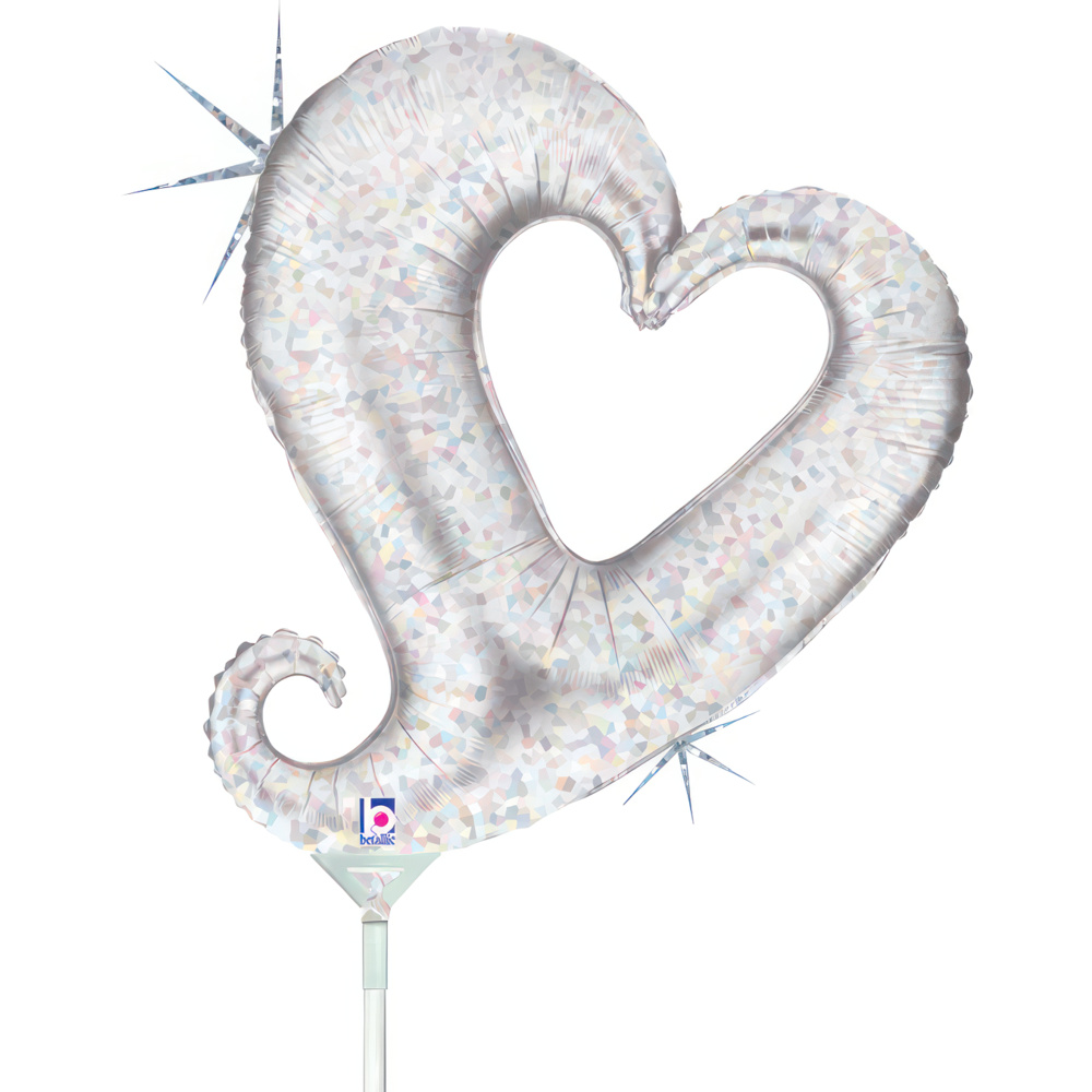 [19126H] Chain Heart - Silver - 14 inch - Betallic
