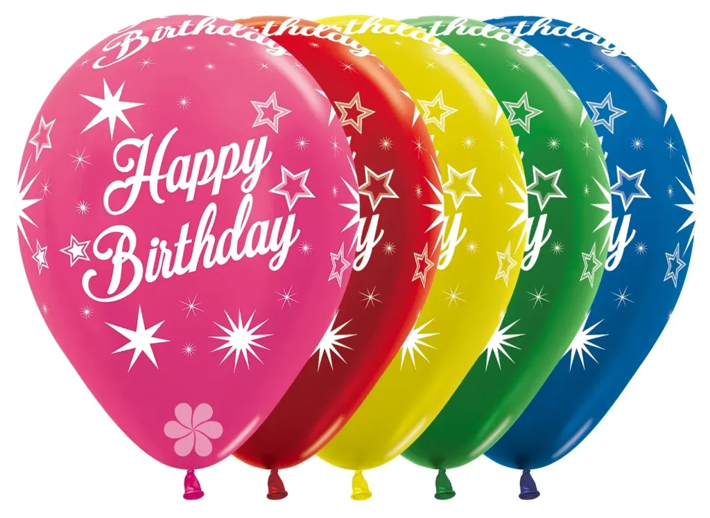 R12 - Retail Pack - Happy Birthday Sparkle - Metallic Assortiment - 12 x 12 Stuks