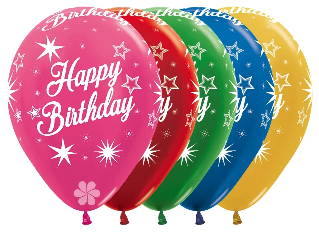 R12 - Happy Birthday Sparkle - Metallic Assortiment - 25 Stuks