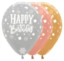 R12 - Happy Birthday - Squares - Metallic Assortment - 25 St.