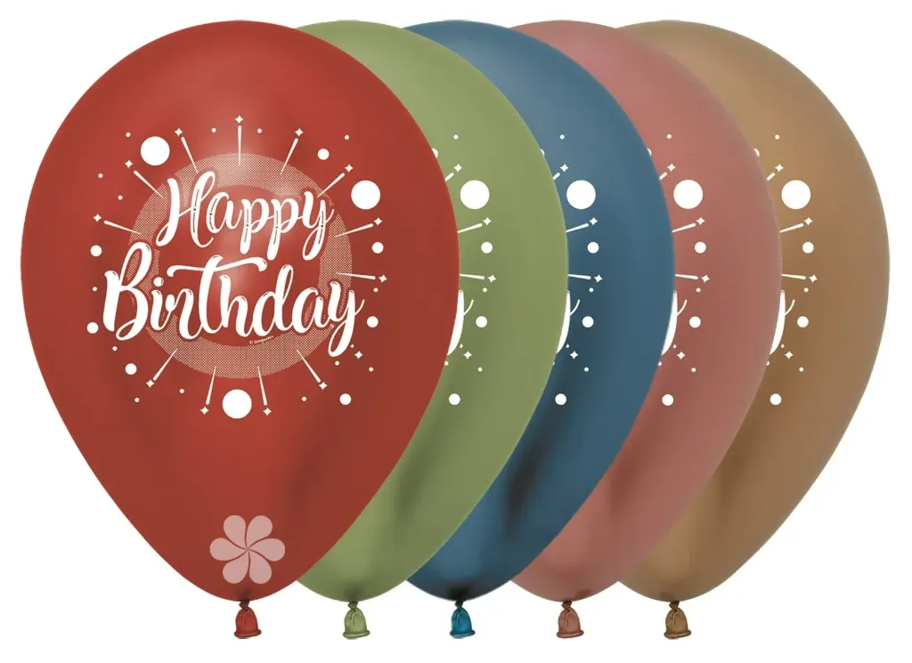 [20015492] R12 - Happy Birthday - Multicolor - Reflex Assortment - 900 - 25 Stuks