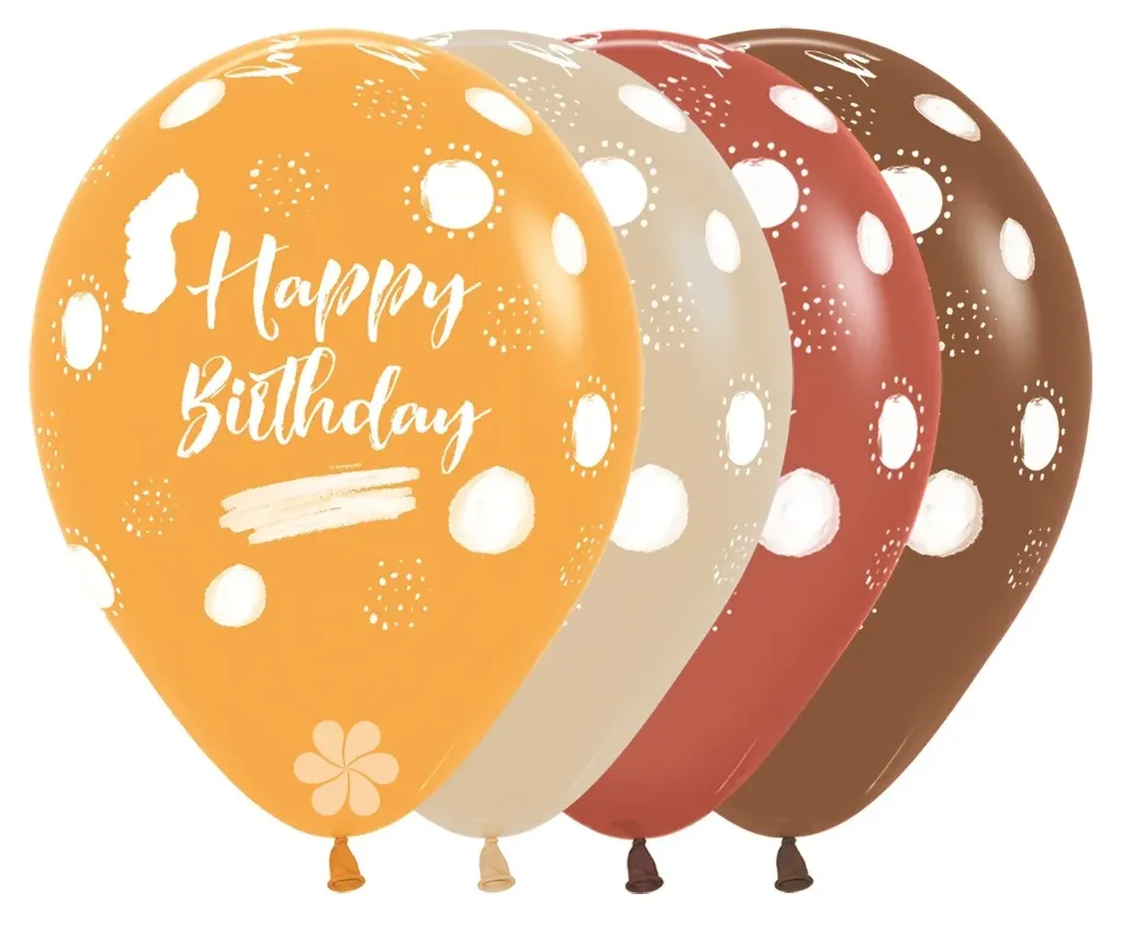 R12 - Happy Birthday - Terra - Natural Assortment - 25 Stuks