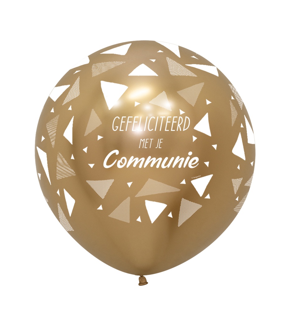 [20019667] R24 - Gefeliciteerd Met Je Communie - Triangles - Reflex Gold - 970 - 2 Stuks
