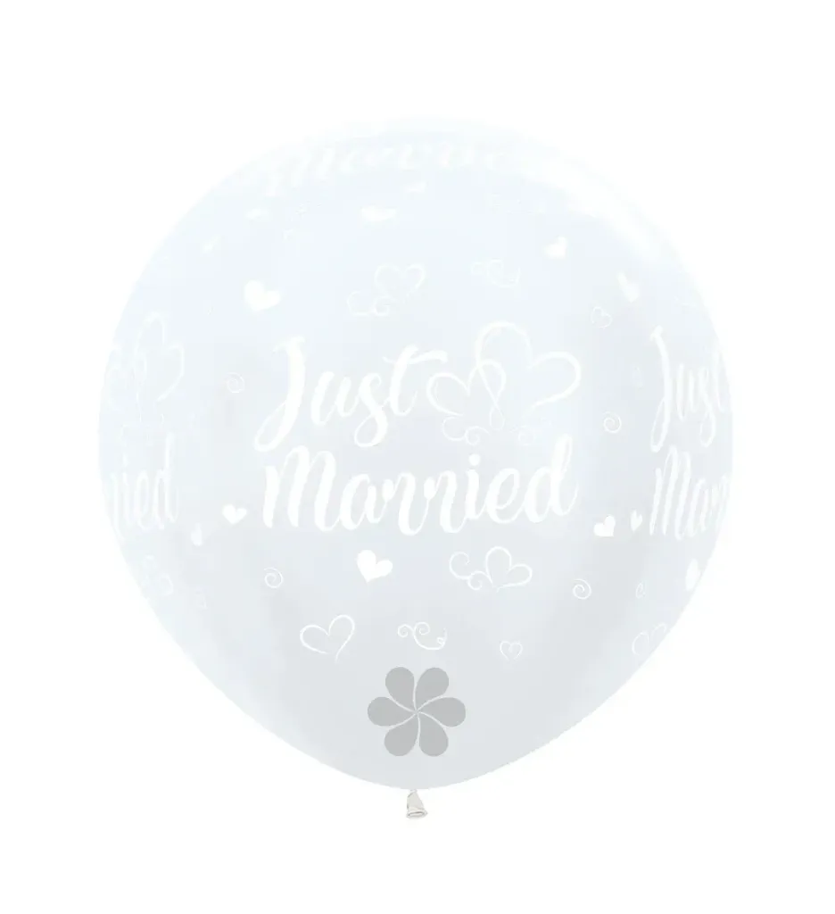 R24 - Just Married Hearts - Pearl White - 405 - 2 Pcs