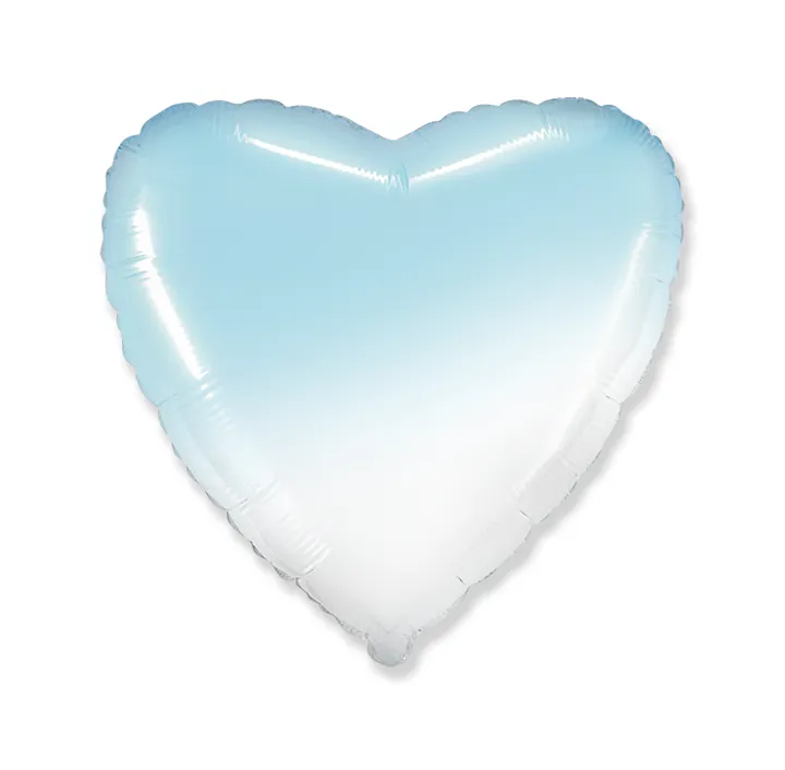 Heart Light Blue - Ombre - 18 inch - Flex - 5 Pcs