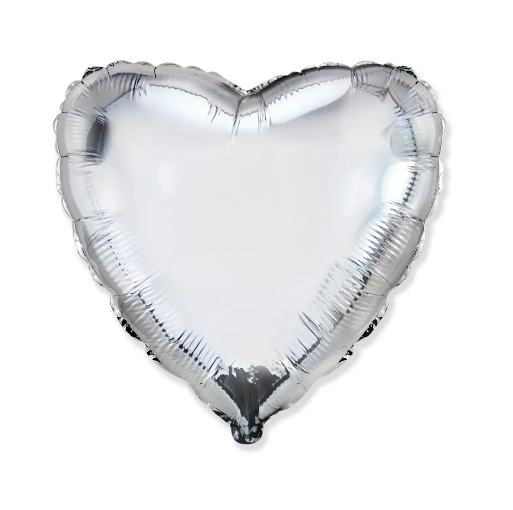 Heart Silver - 18 inch - Flex - 10 Pcs