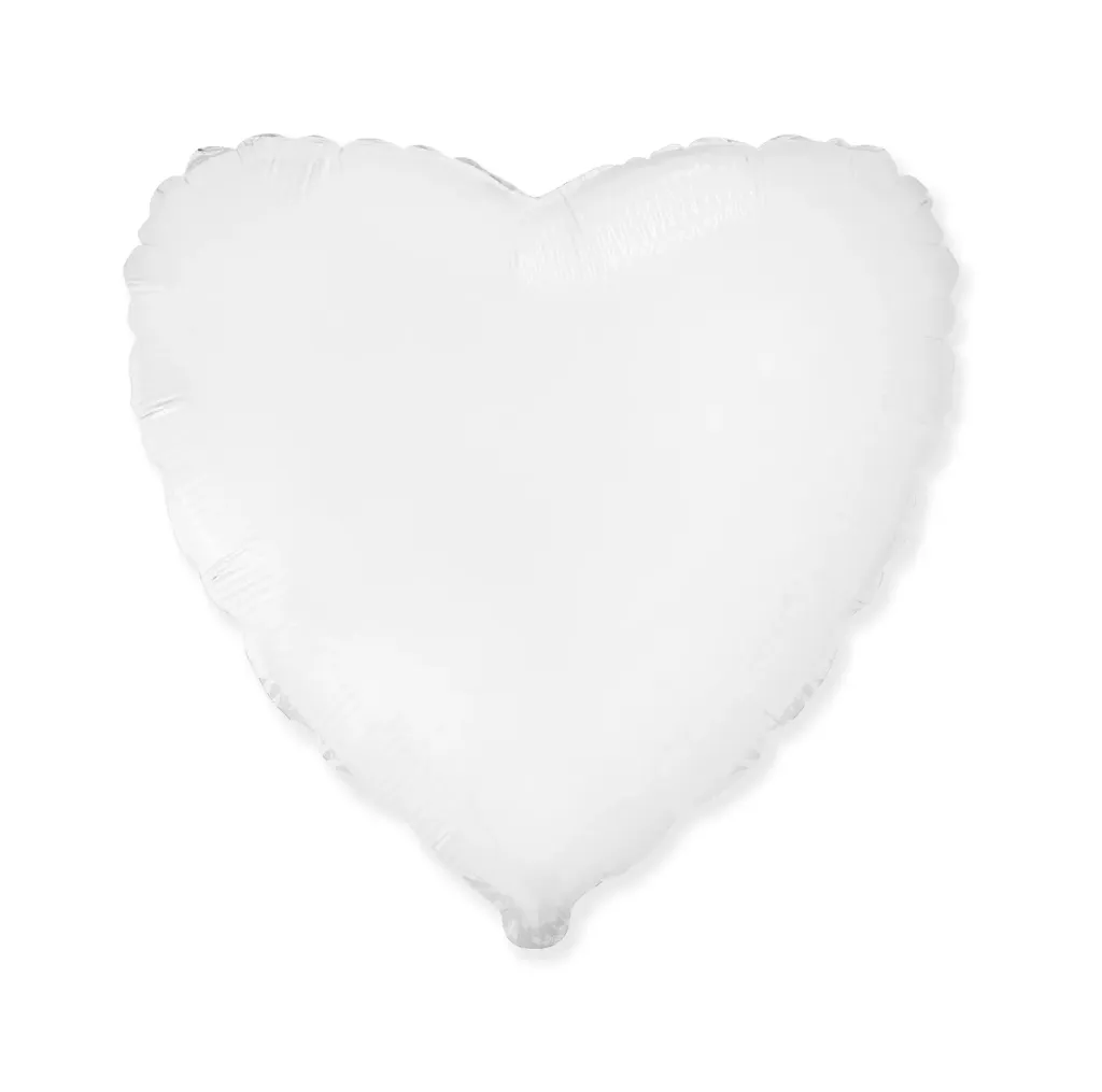 [201500W] Heart White - 18 inch - Flex - 10 Pcs