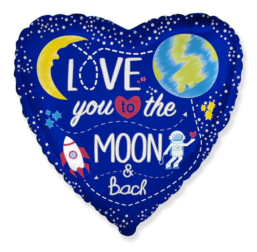 Love You To The Moon and Back - 18 Inch - Flex