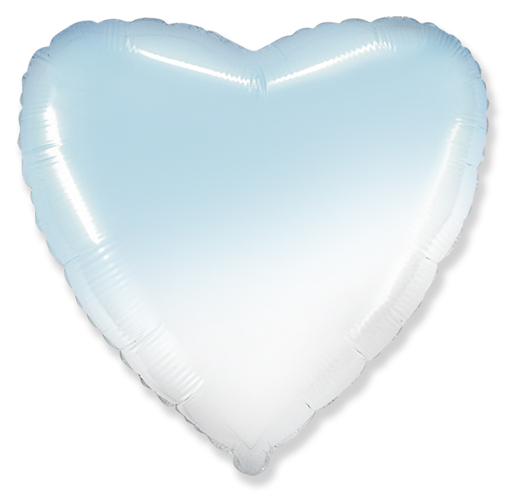 Heart Light Blue - Ombre - 32 inch - Flex - 2 Stuks