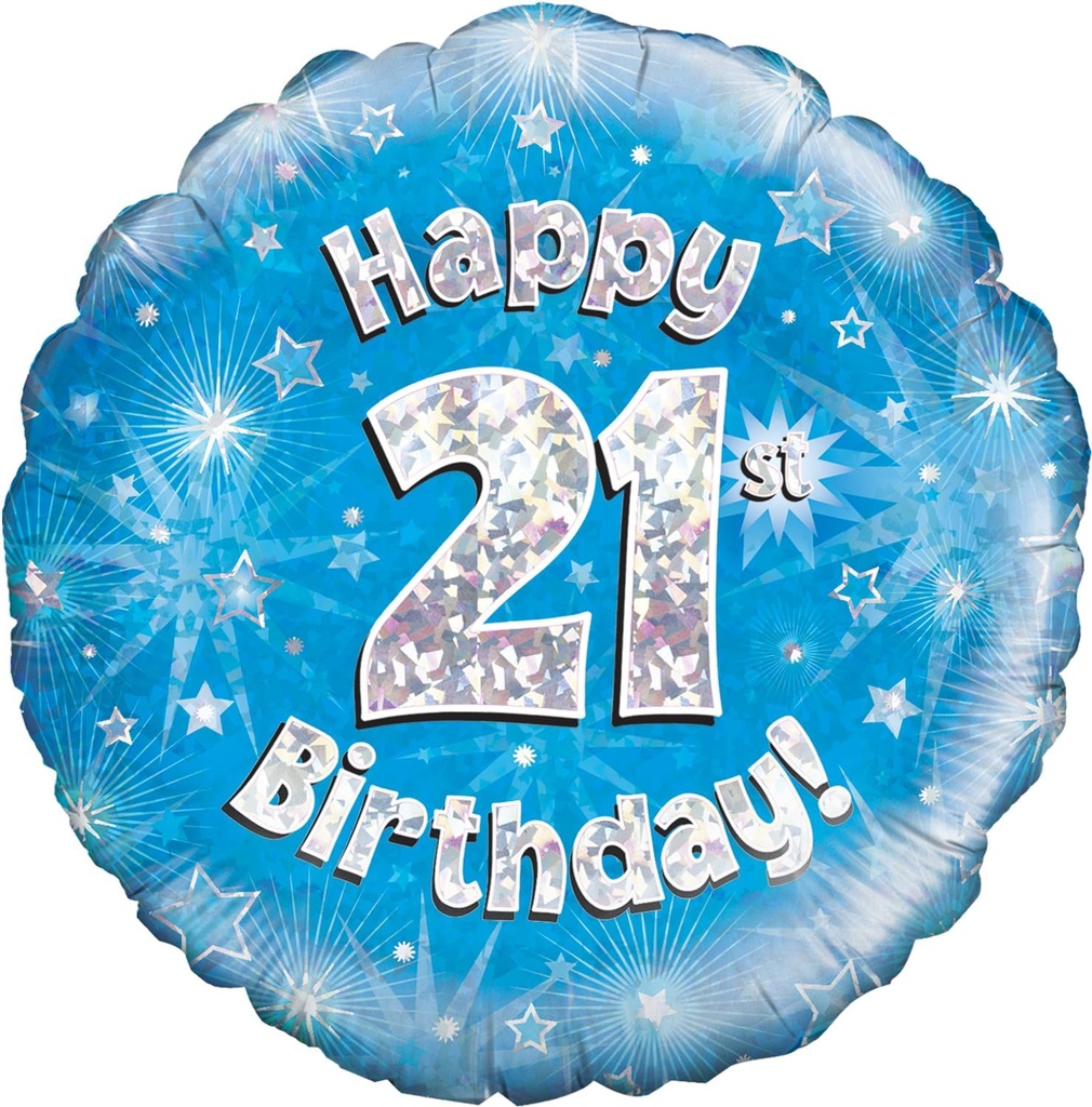 [227994] Happy 21th Birthday - Blue - 18 inch