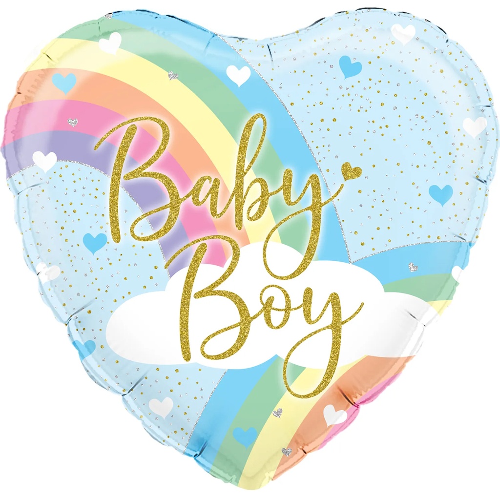 Baby Boy - Rainbow Heart - 18 inch