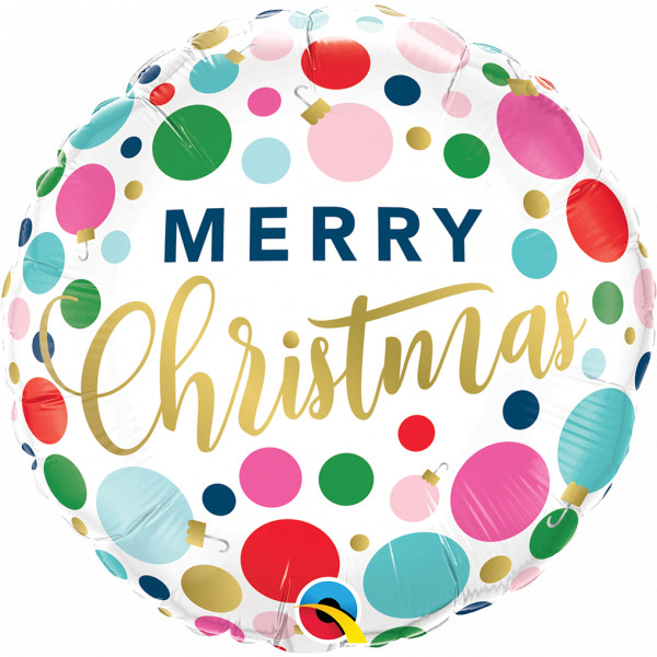 [23318] Merry Christmas - Color Dots - 18 inch - Qualatex