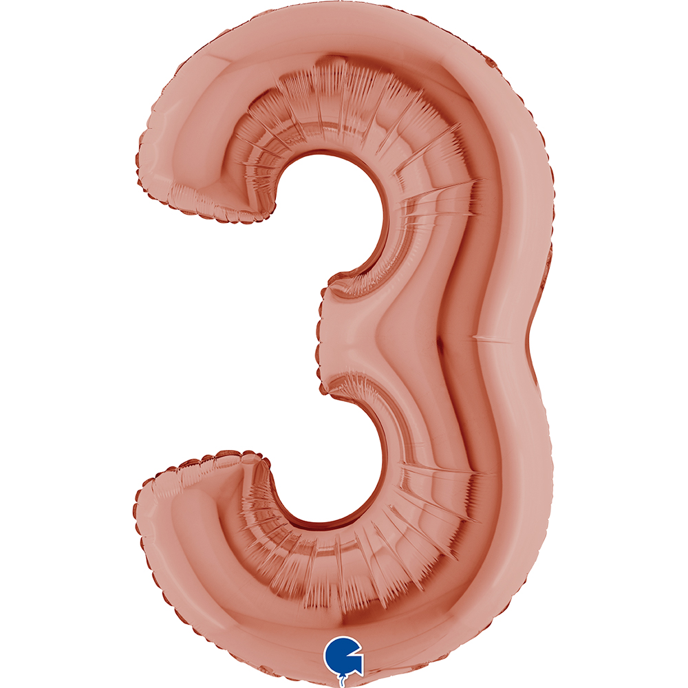 [233RG-P] Number 3 - Rose Gold - 40 inch - Grabo