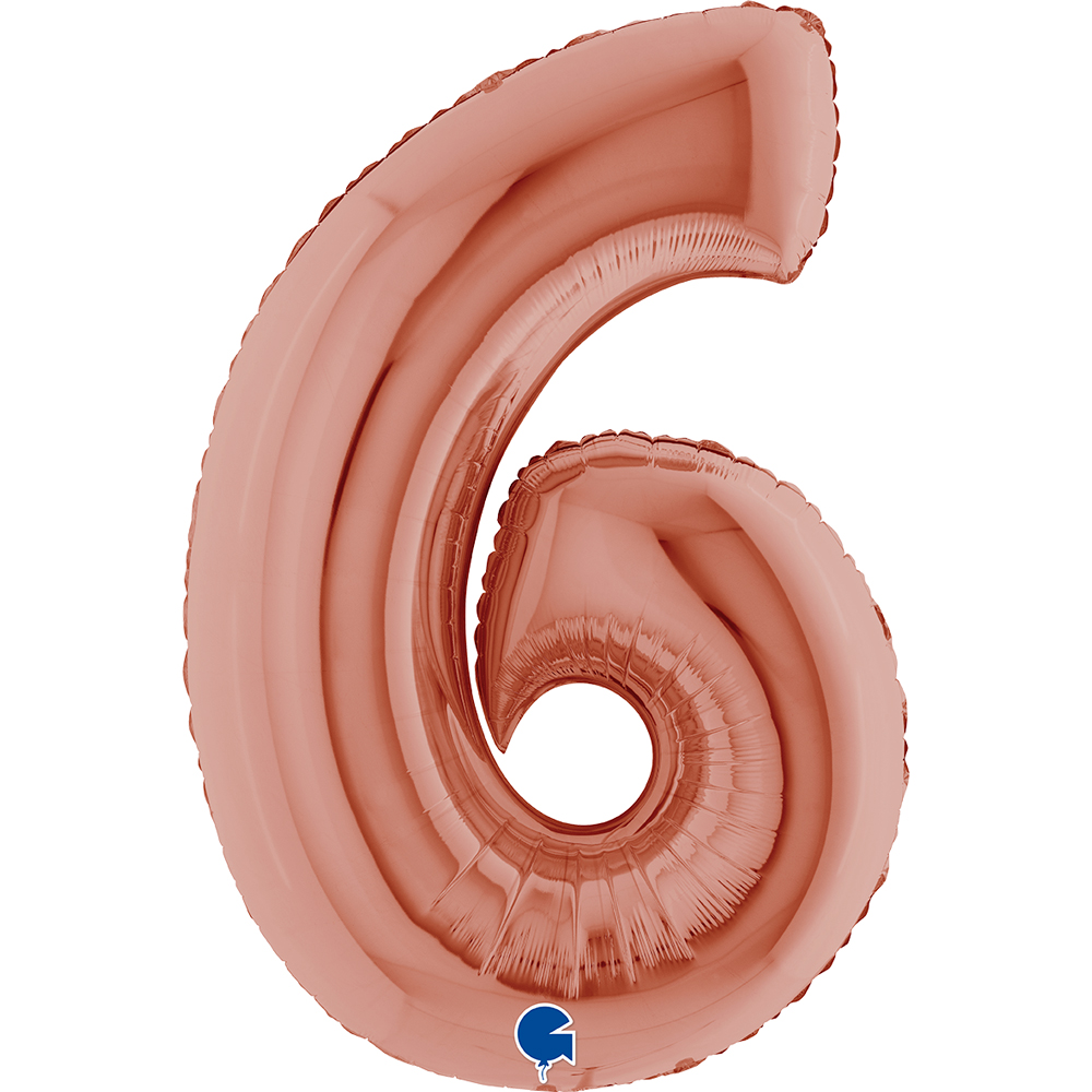 [236RG-P] Number 6 - Rose Gold - 40 inch - Grabo