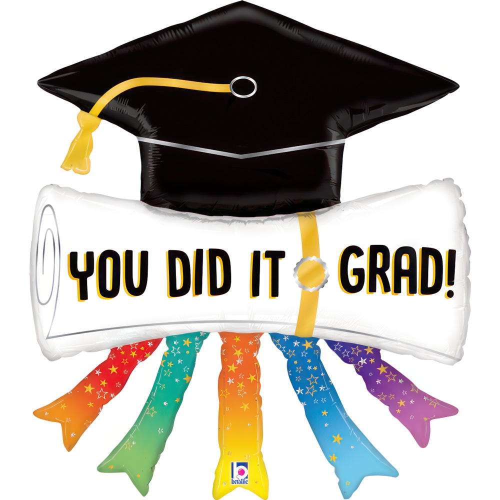 You Did It Grad Diploma - 44 inch - Betallic