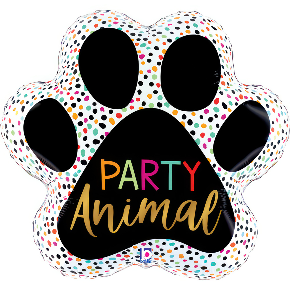 Party Animal - Paw Print - 31 inch - Betallic