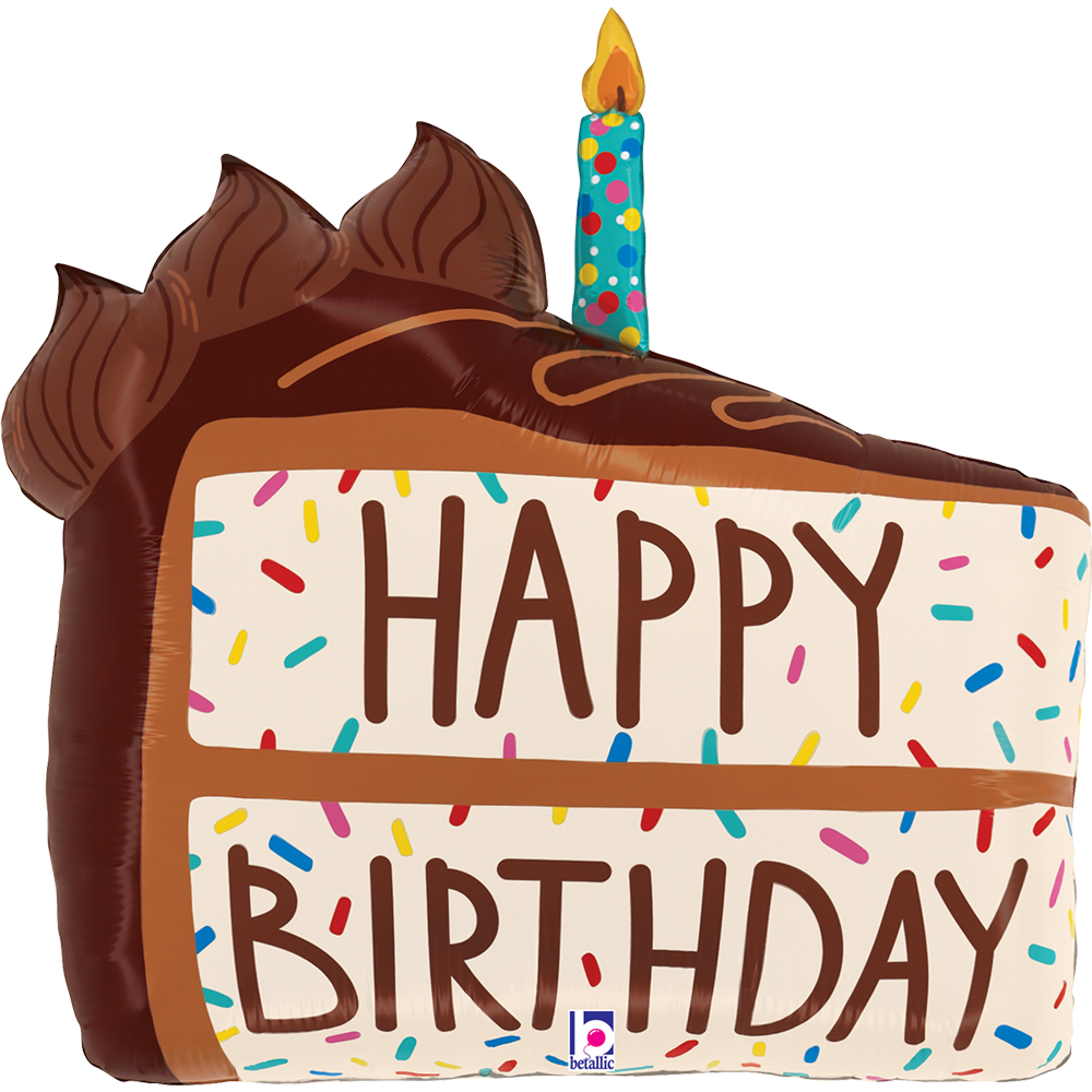 Happy Birthday - Chocolate Cake Slice - 28 inch - Betallic