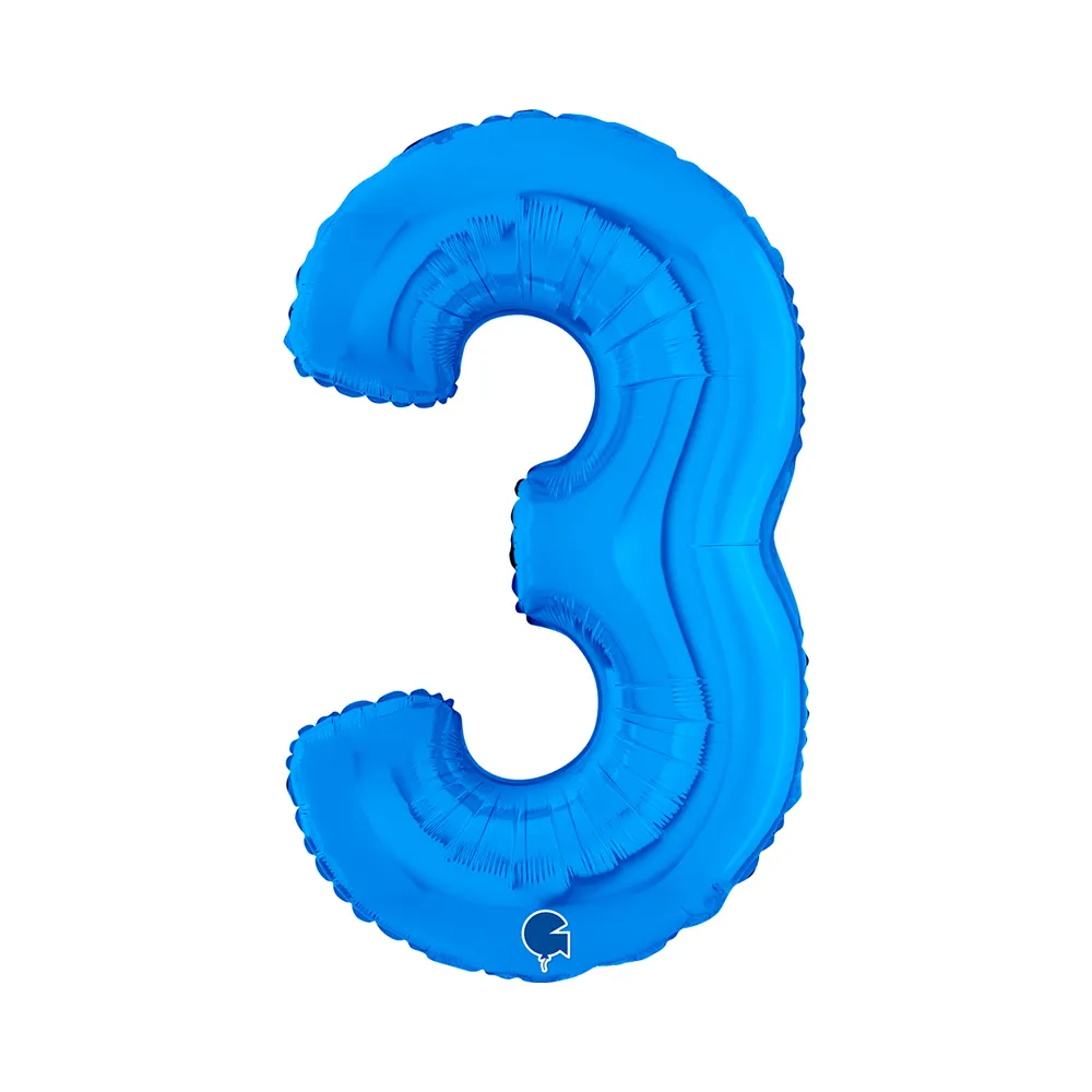 [26003B-P] Number 3 - Blue - 26 inch - Grabo