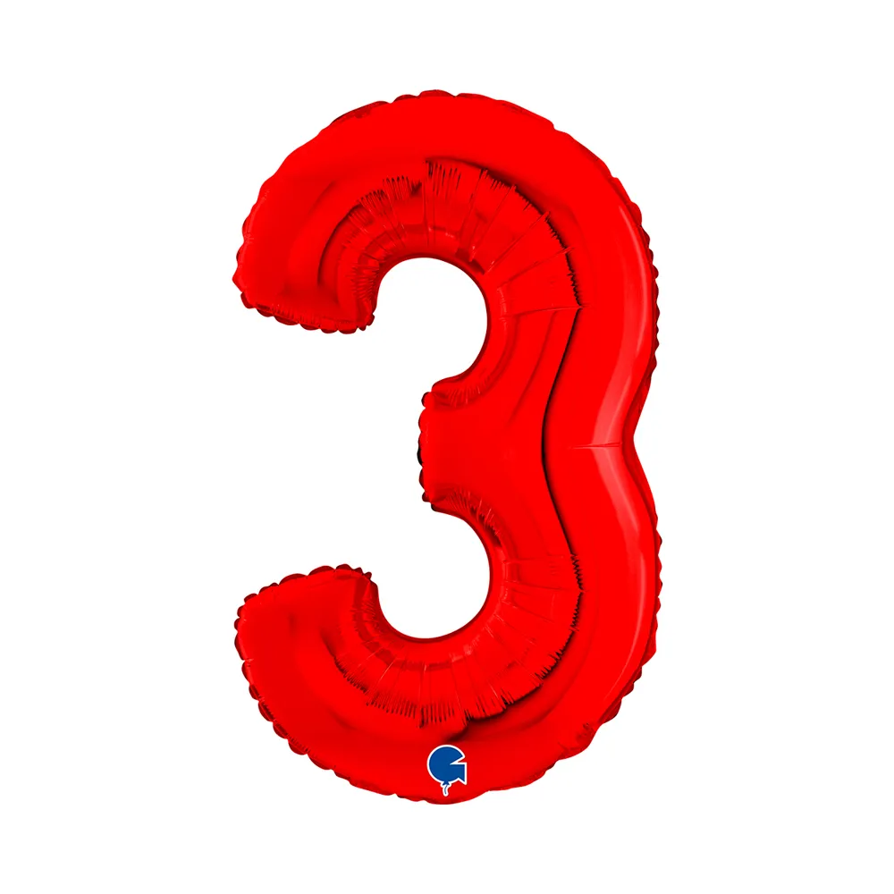 [26083R-P] Number 3 - Red - 26 inch - Grabo