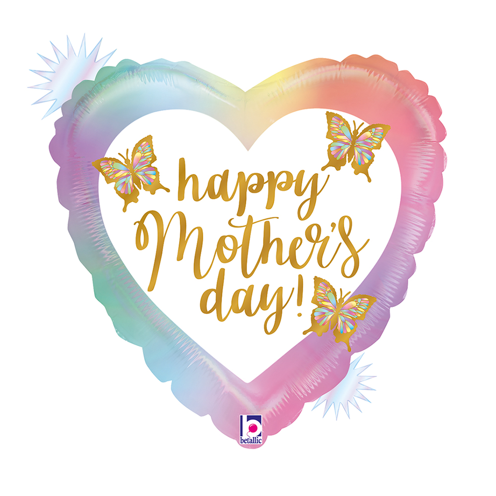 Happy Mothersday - Opal Butterflies - 18 inch - Betallic