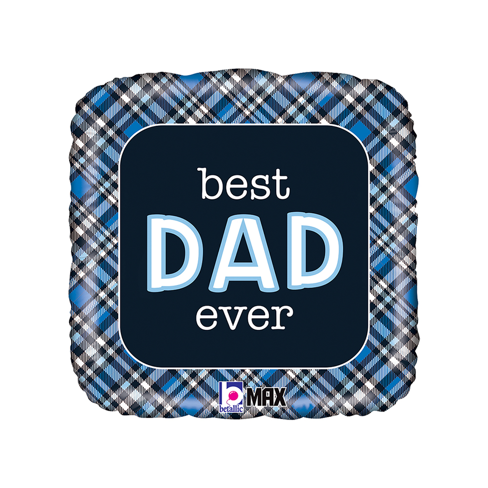 [26098P-P] Best Dad Ever Plaid - 18 inch - Betallic