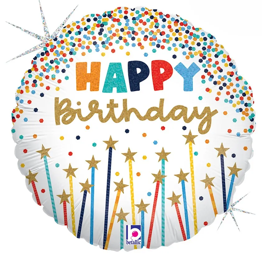Happy Birthday - Star Candles - 18 inch - Grabo