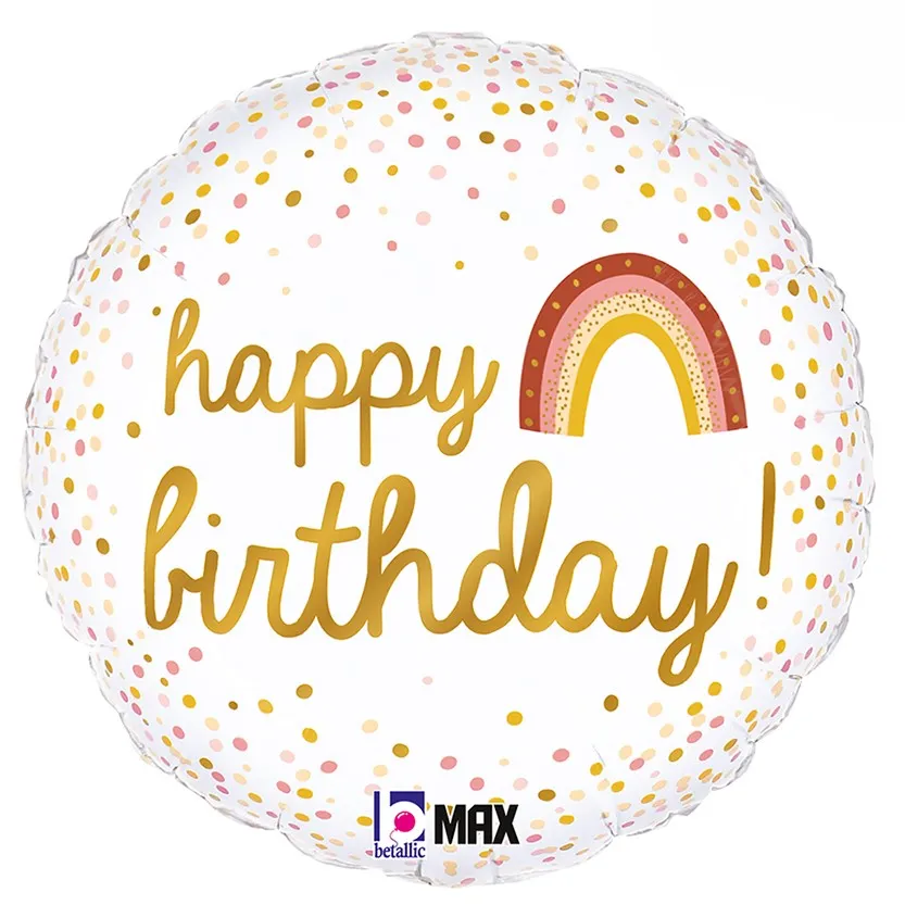 Happy Birthday - Boho Rainbow - 18 inch - Betallic