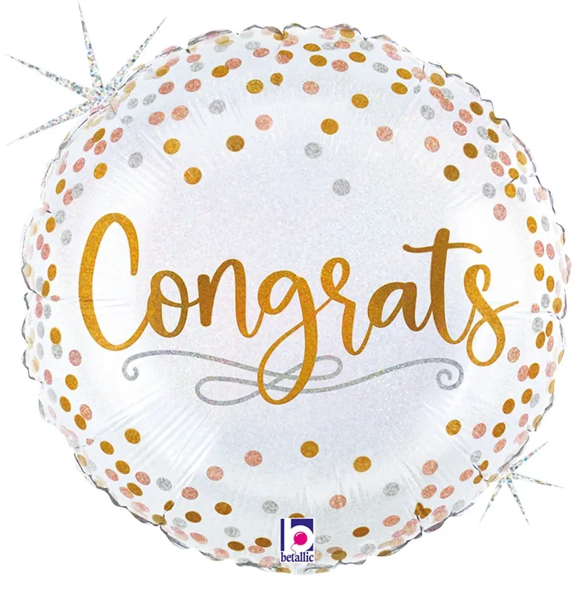 Congrats - Gold Confetti - 18 inch - Betallic