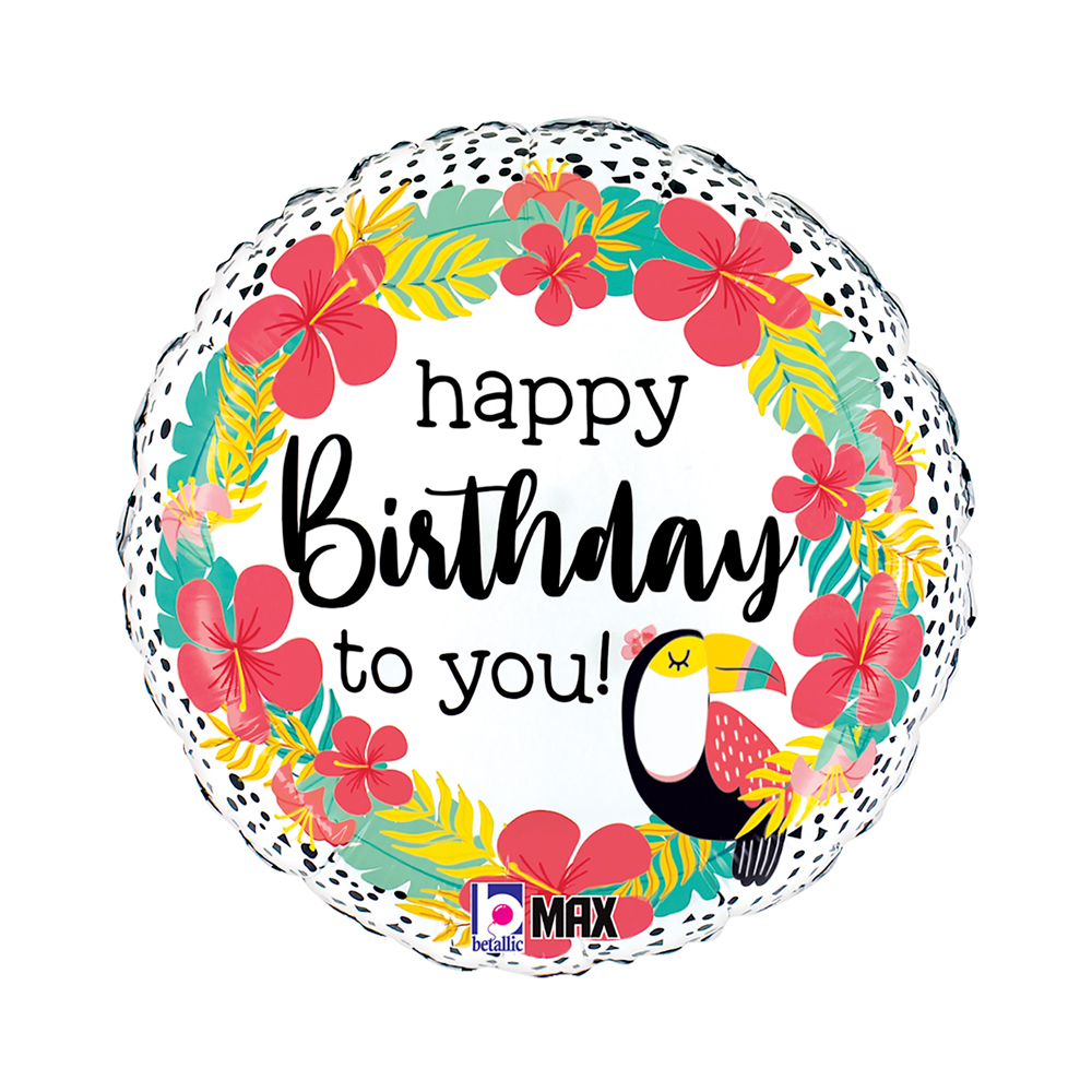 Happy Birthday To You - Tropical Toucan - 18 inch - Betallic