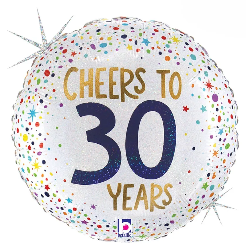 [26214GH-P] Cheers To 30 Years - 18 inch - Betallic