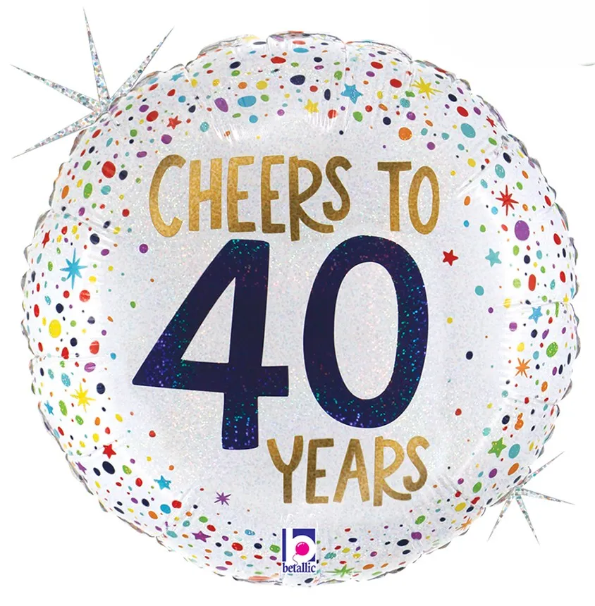 [26215GH-P] Cheers To 40 Years - 18 inch - Betallic