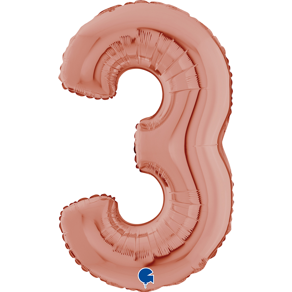 Number 3 - Rose Gold - 26 inch - Grabo
