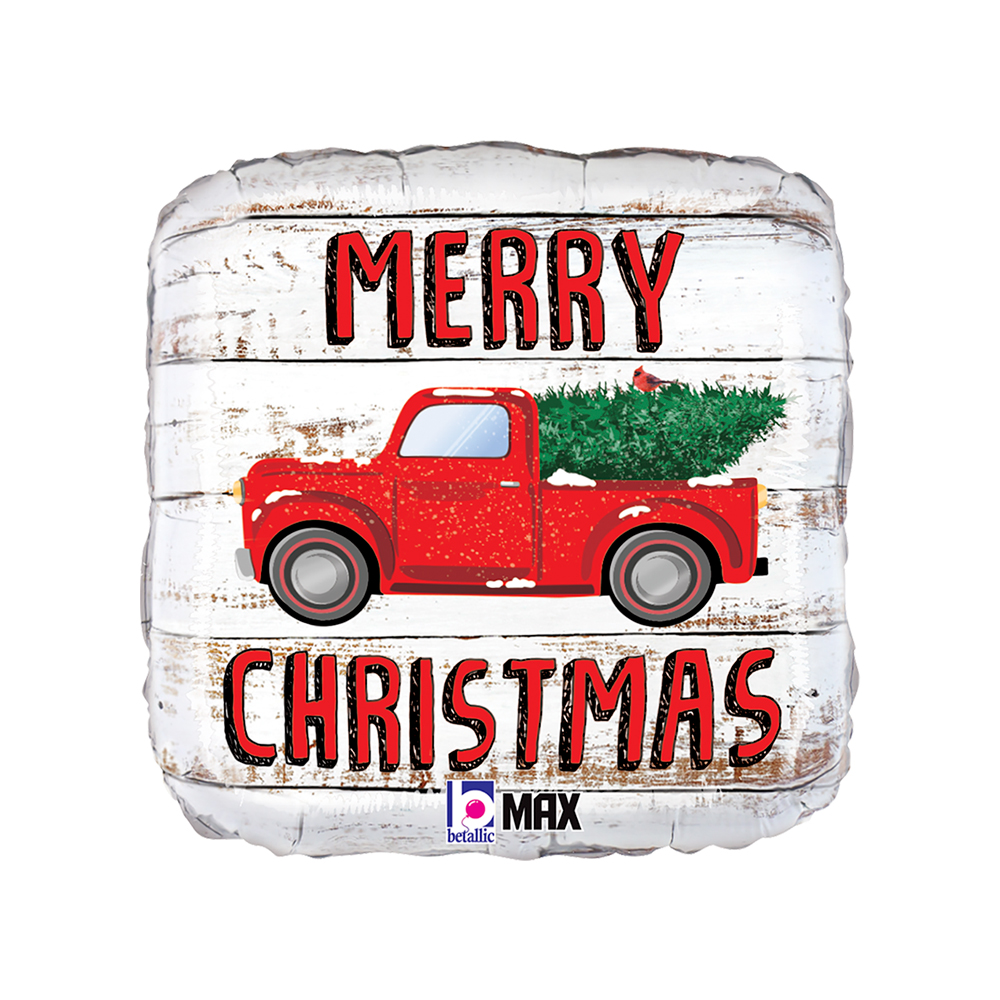 [26232P-P] Merry Christmas - Truck Square - 18 inch - Betallic