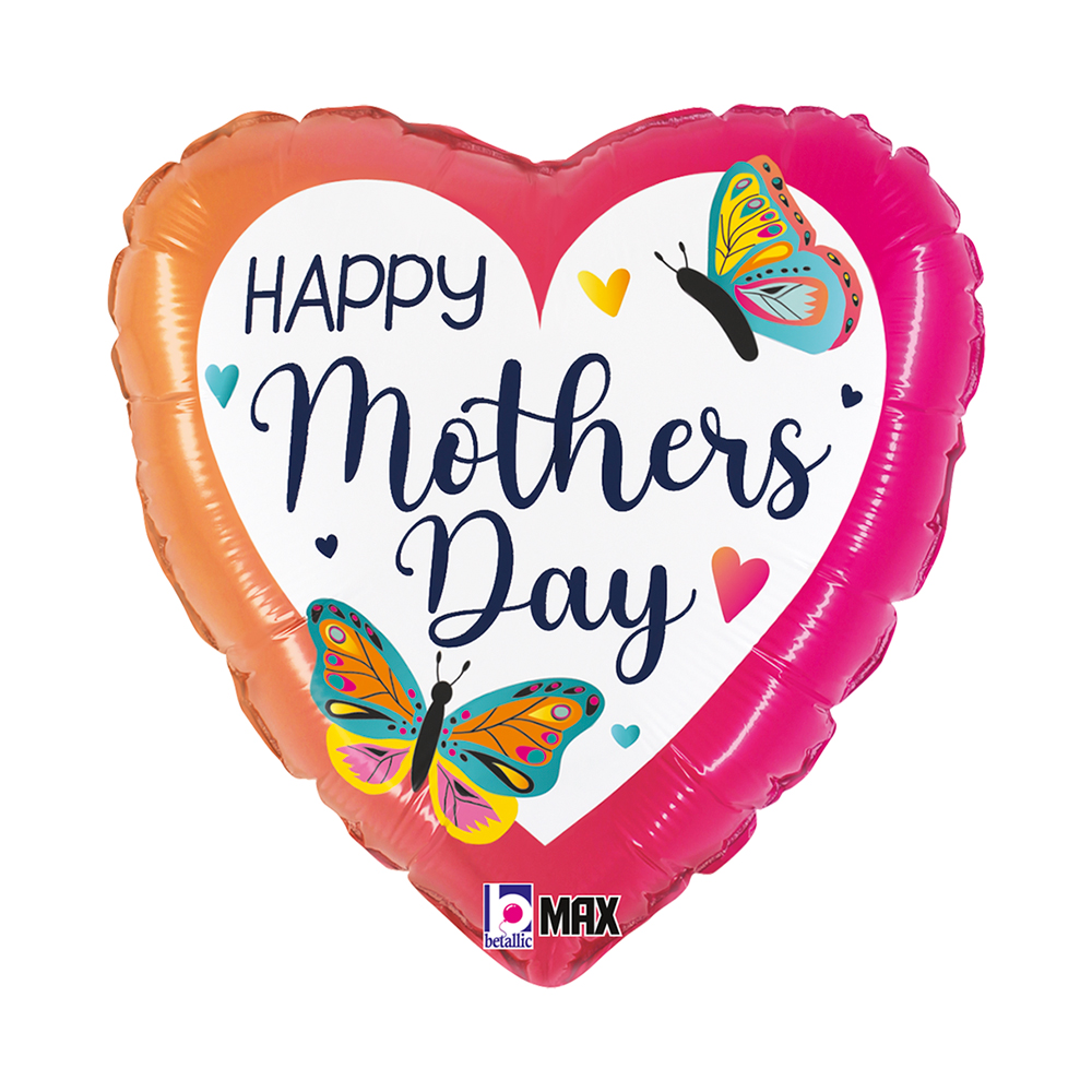Happy Mothersday - Colorful Butterflies - 18 inch - Betallic