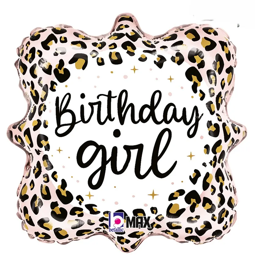 Birthday Girl - Satin Leopard - 18 inch - Betallic