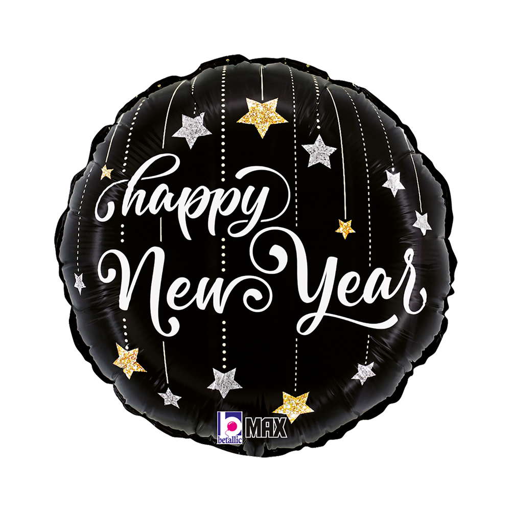 Happy New Year - Sparkling Stars - 18 inch - Betallic