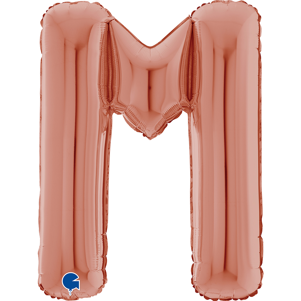 [263223RG-P] Letter M - Rose Gold - 26 inch - Grabo