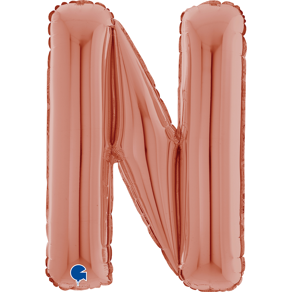 [263323RG-P] Letter N - Rose Gold - 26 inch - Grabo