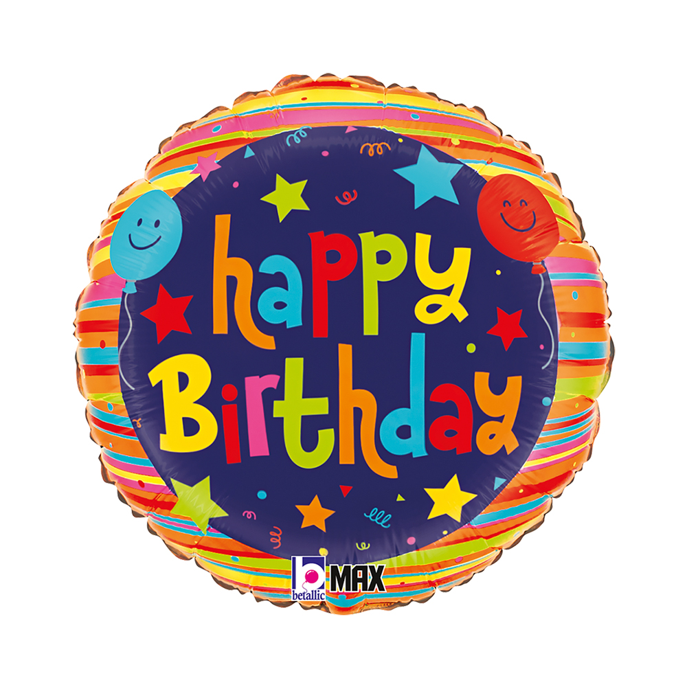 Happy Birthday - Smile Face Balloons - 18 inch - Betallic