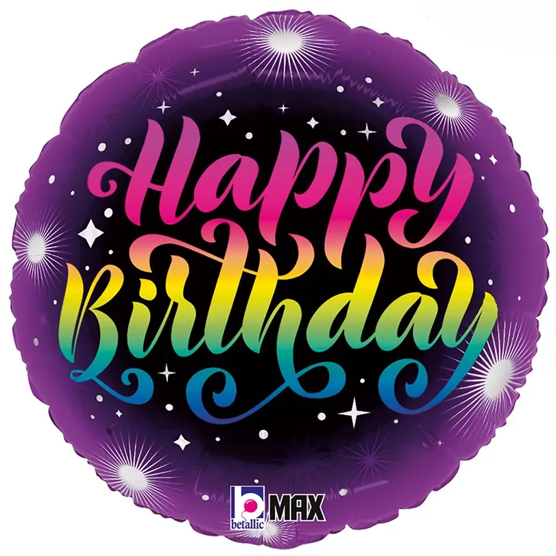 Happy Birthday - Neon Stars - 18 inch - Betallic