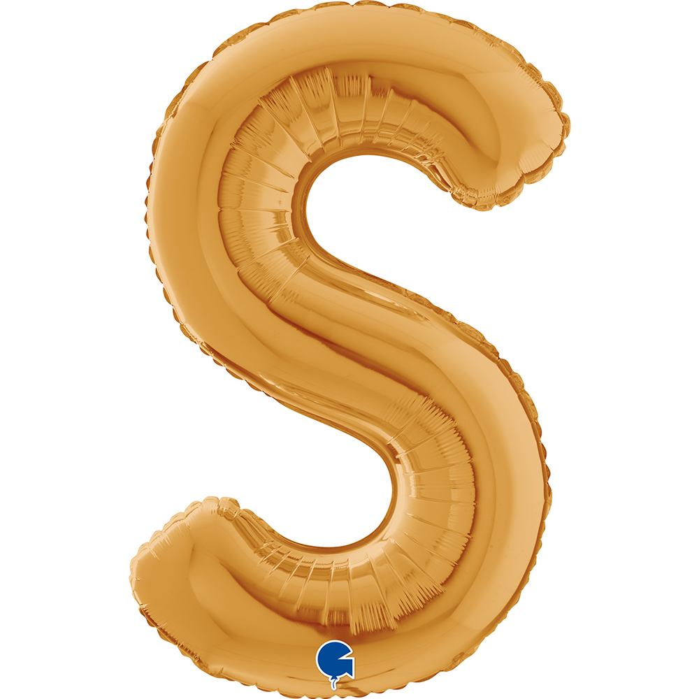 [26382G-P] Letter S - Gold - 26 inch - Grabo