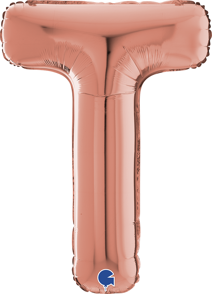 [263923RG-P] Letter T - Rose Gold - 26 inch - Grabo