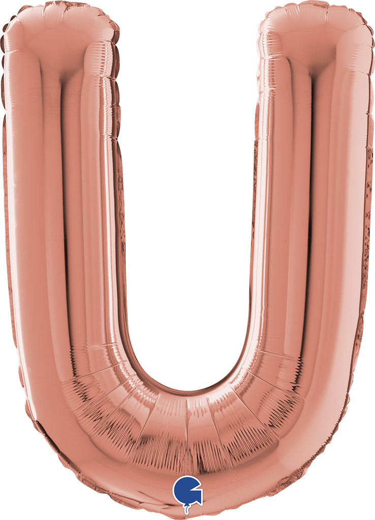 [264023RG-P] Letter U - Rose Gold - 26 inch - Grabo