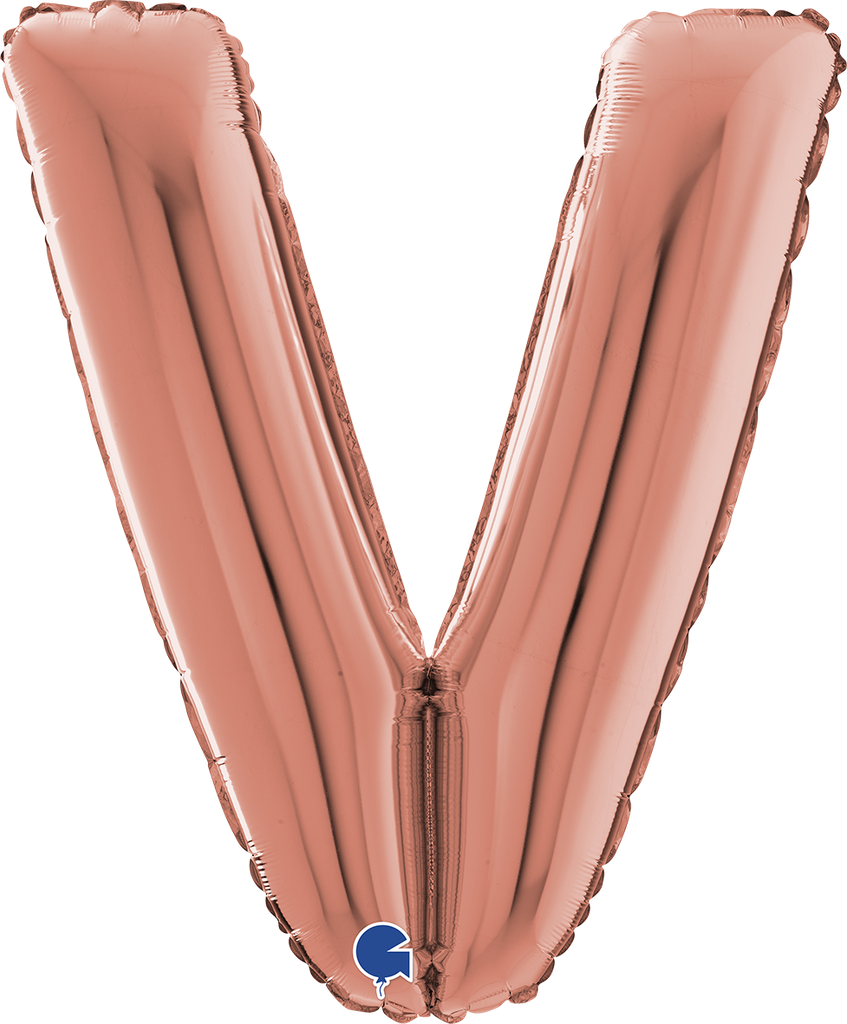 Letter V - Rose Gold - 26 inch - Grabo