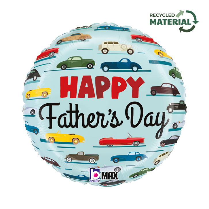 [26443P-P] Happy Father's Day - Classic Cars - 18 inch - Betallic