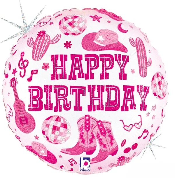Happy Birthday - Disco Cowgirl - 18 inch - Betallic