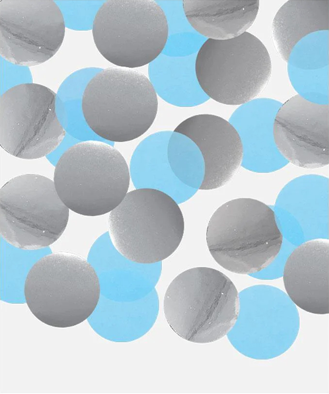 [28897] Confetti - Blue Paper & Metallic Silver - 10 gr